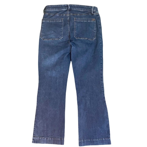 OAT New York Wide Leg Wide Hem Button Close Sailor Style Blue Denim Jean Size 29 - Picture 4 of 10